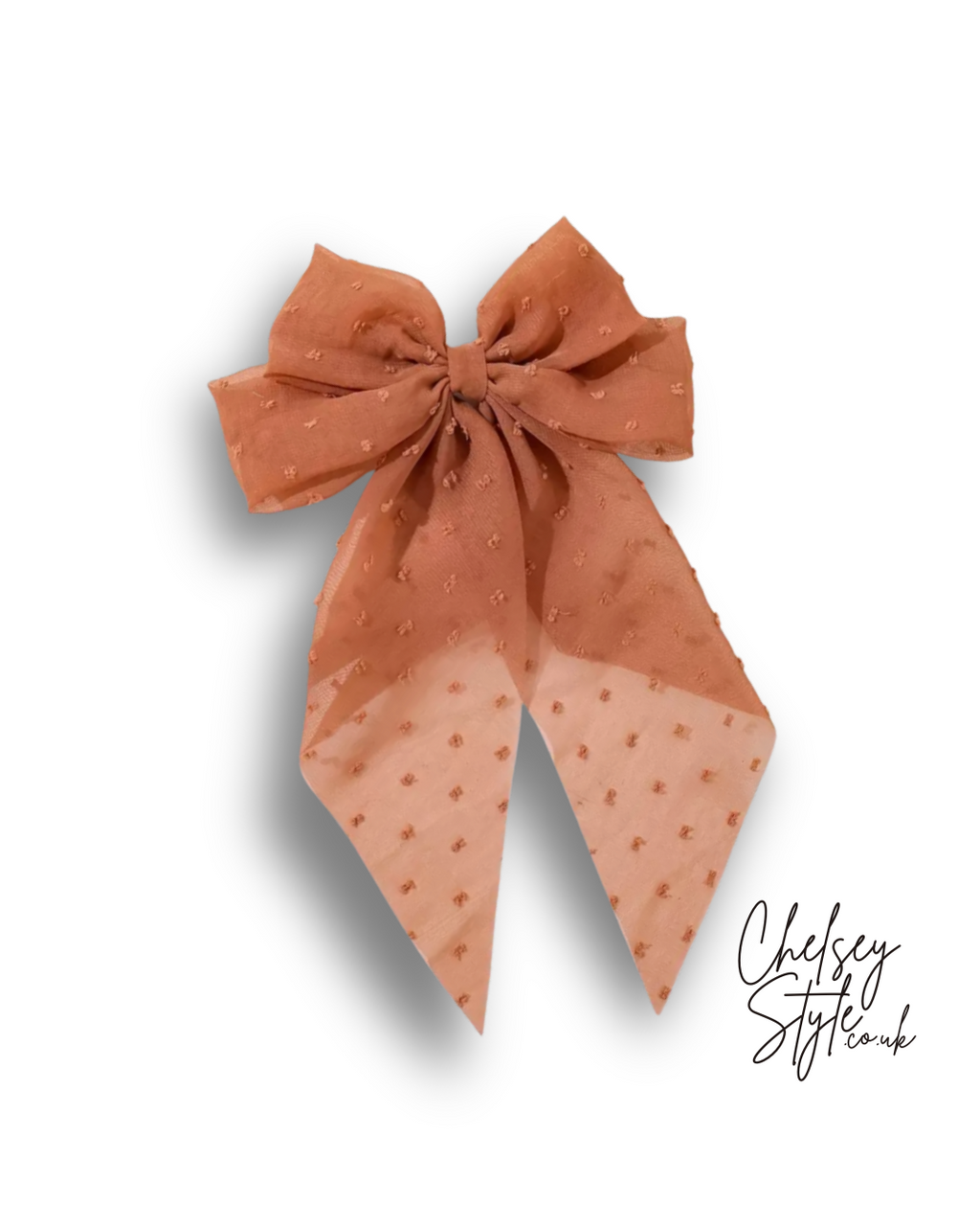Rust Sheer Bow Hair Clip