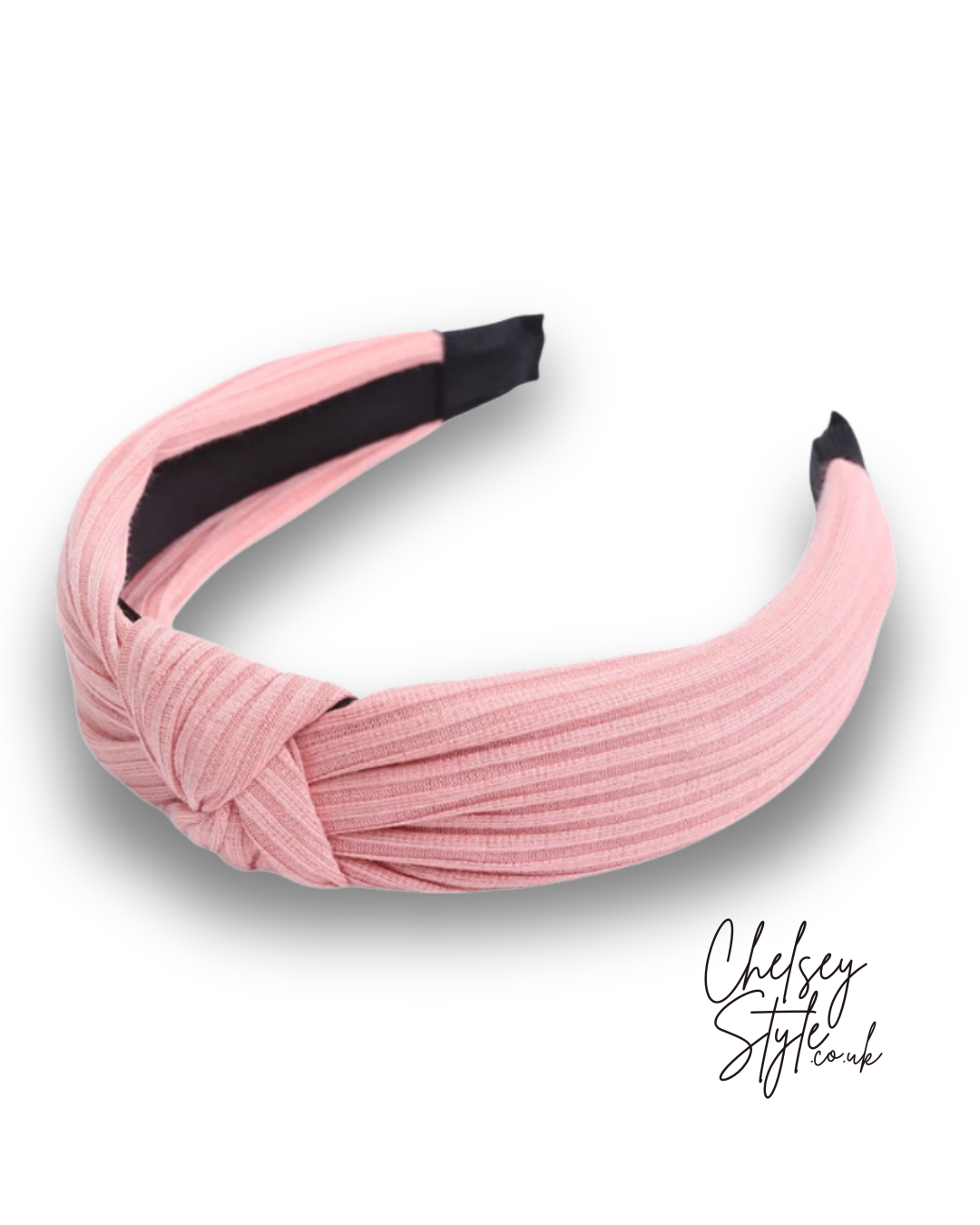 Classic Pink Ribbed Knot Headband