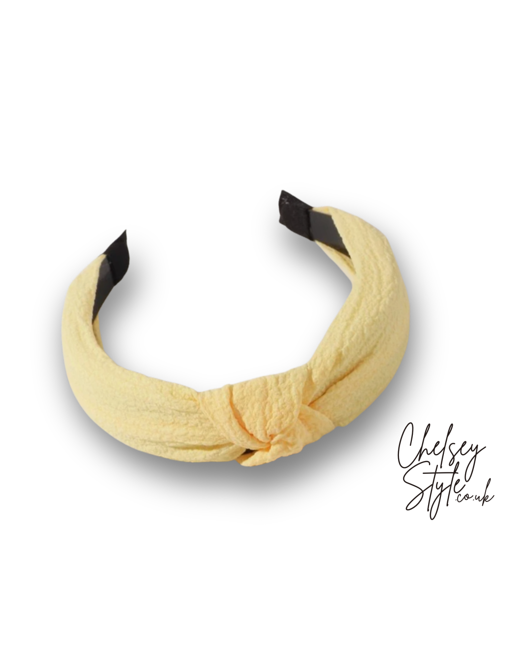 Pastel Yellow Textured Knot Headband
