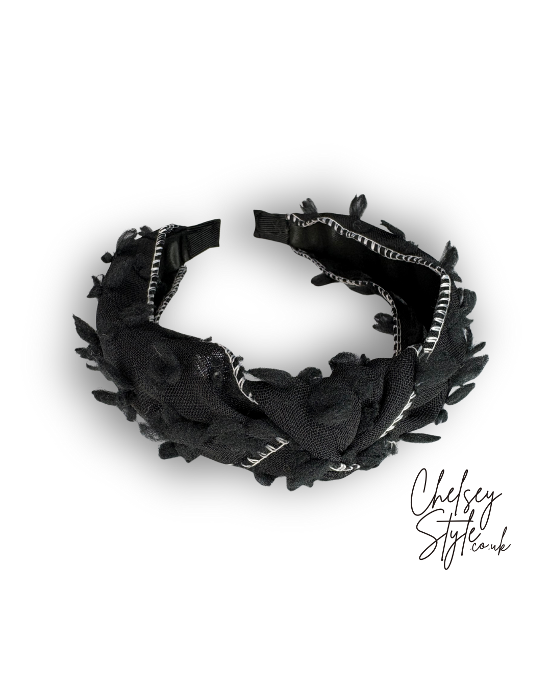 Black Knotted Fringe Headband