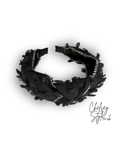 Black Knotted Fringe Headband