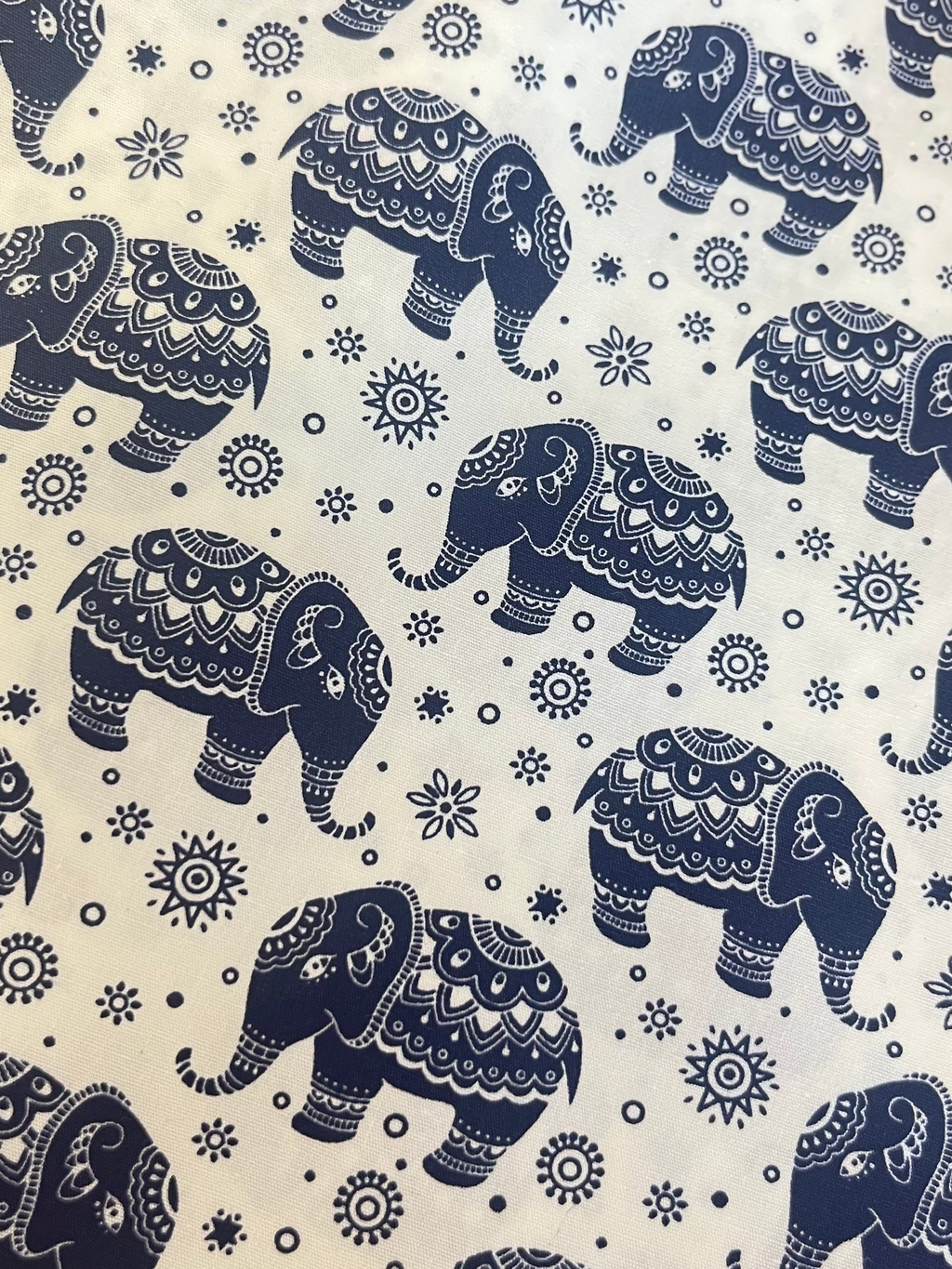 Navy Elephant Scrunchie