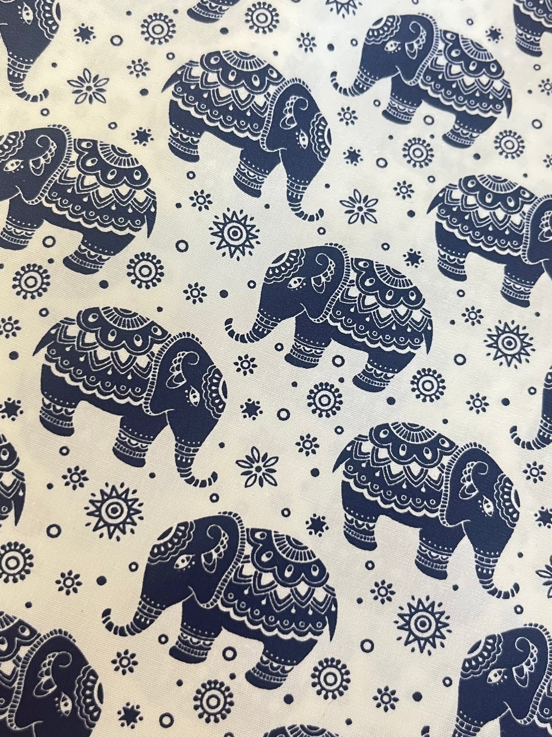 Navy Elephant Scrunchie