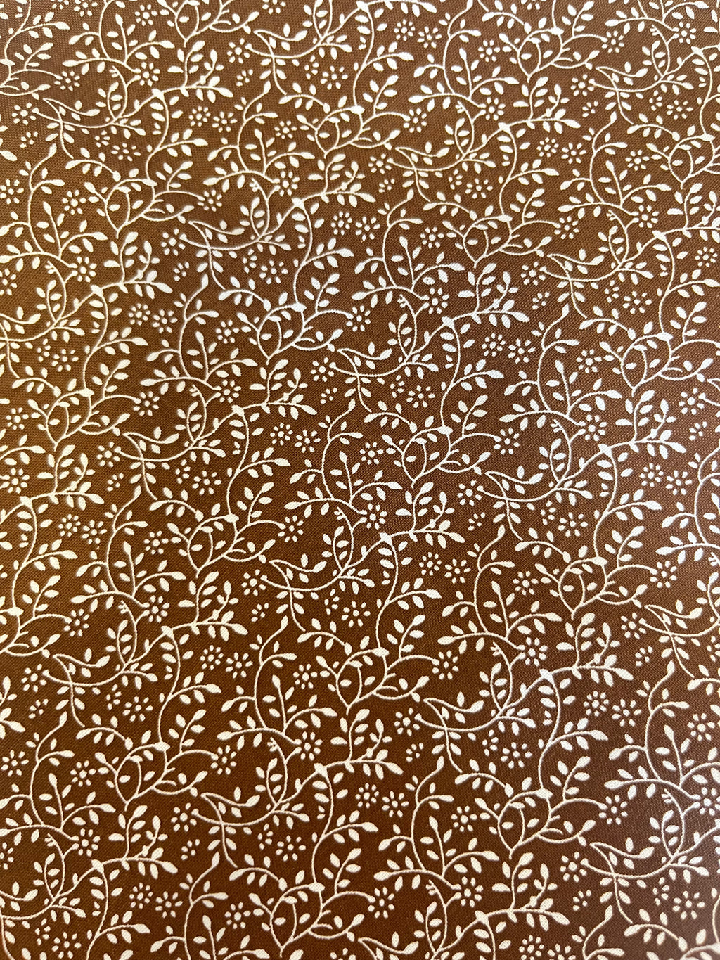 Brown and White Dainty Floral Scrunchie