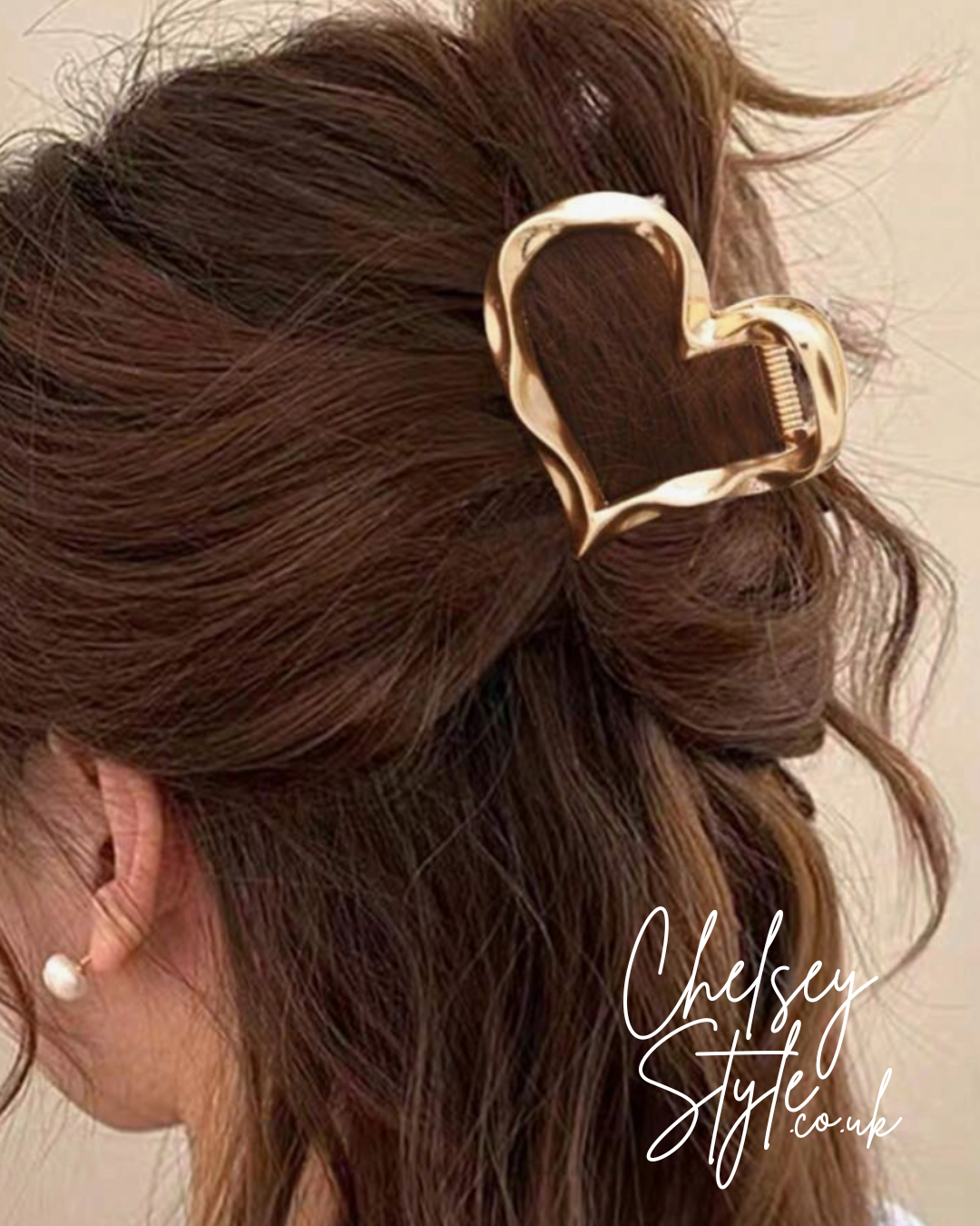 Gold Heart Hair Claw