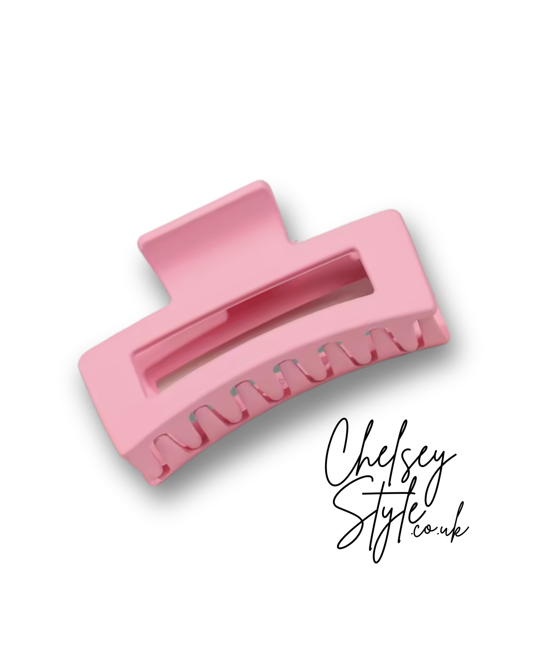 Matte Pink Rectangle Hair Claw